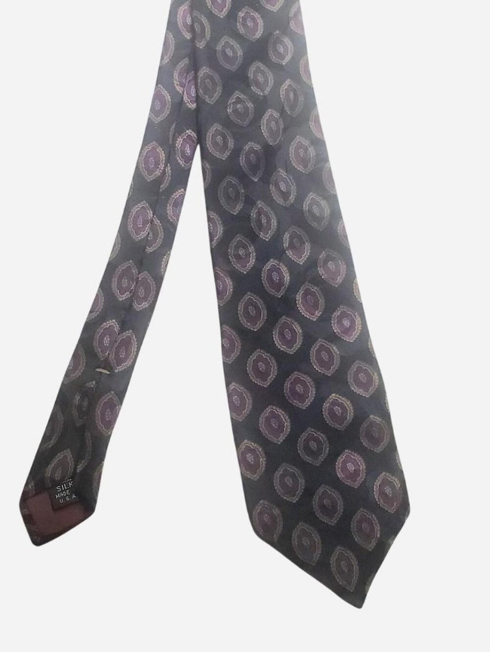 Vintage Silk Tie Mens 58" Designer Classic Jonathan Lake Made In USA Necktie
